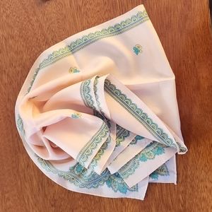 Scarf Marks & Spencer Silk Pink Yellow Turquoise Peach floral design 10"x48"